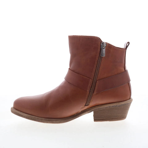 Miz Mooz Clarra Womens Brown Leather Zipper Ankle & Booties Boots