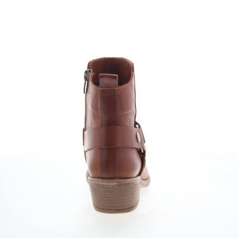 Miz Mooz Clarra Womens Brown Leather Zipper Ankle & Booties Boots