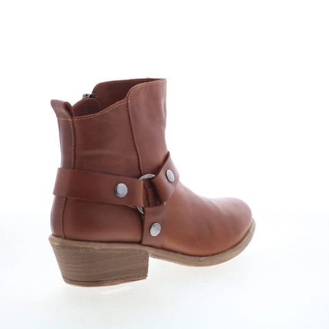 Miz Mooz Clarra Womens Brown Leather Zipper Ankle & Booties Boots