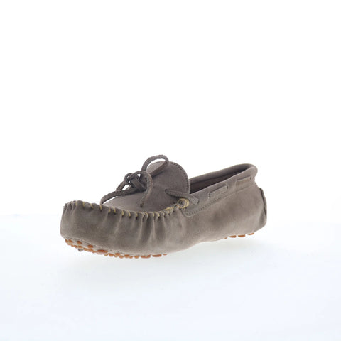 Minnetonka Classic Driver 698C Womens Gray Suede Loafer Flats Shoes