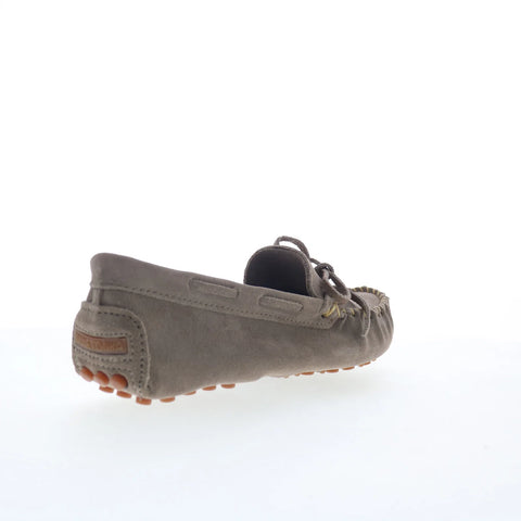 Minnetonka Classic Driver 698C Womens Gray Suede Loafer Flats Shoes