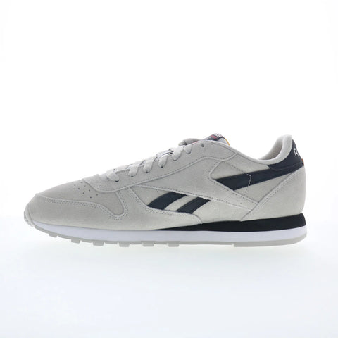 Reebok Classic Leather Mens Gray Suede Lace Up Lifestyle Sneakers Shoes