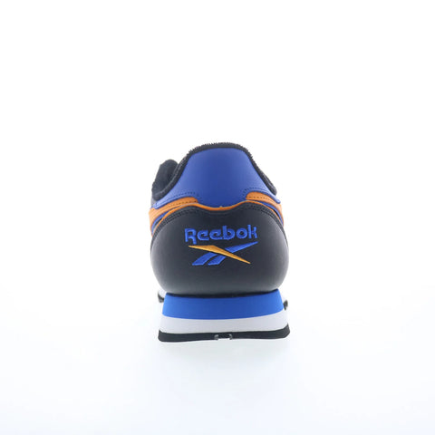 Reebok Classic Leather Mens Black Leather Lace Up Lifestyle Sneakers Shoes