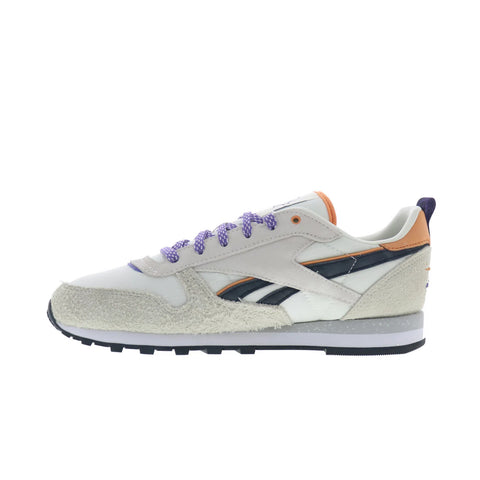 Reebok Classic Leather Womens Beige Suede Lace Up Lifestyle Sneakers Shoes