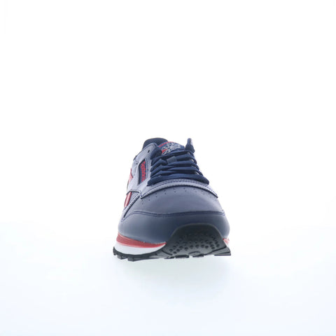 Reebok Classic Leather Clip Mens Blue Leather Lifestyle Sneakers Shoes