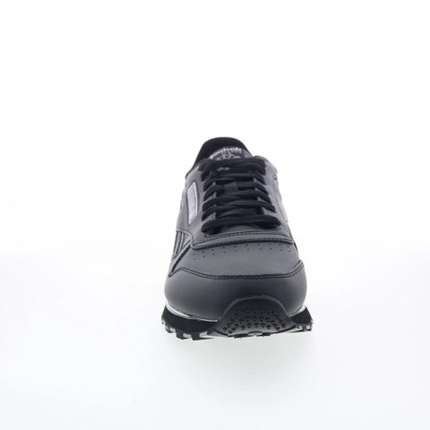 Reebok Classic Leather Clip V2 Mens Black Leather Lifestyle Sneakers Shoes