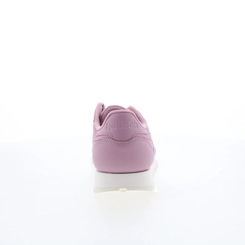 Reebok Classic Leather Womens Purple Leather Lifestyle Sneakers Shoes
