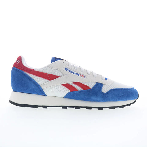 Reebok Classic Leather Mens White Suede Lace Up Lifestyle Sneakers Shoes