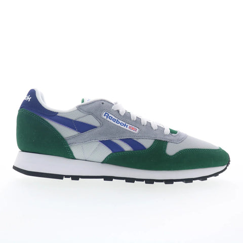 Reebok Classic Leather Mens Green Suede Lace Up Lifestyle Sneakers Shoes