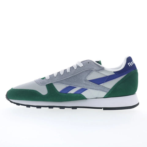 Reebok Classic Leather Mens Green Suede Lace Up Lifestyle Sneakers Shoes