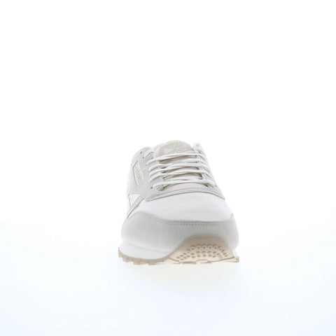 Reebok Classic Leather Mens Beige Suede Lace Up Lifestyle Sneakers Shoes