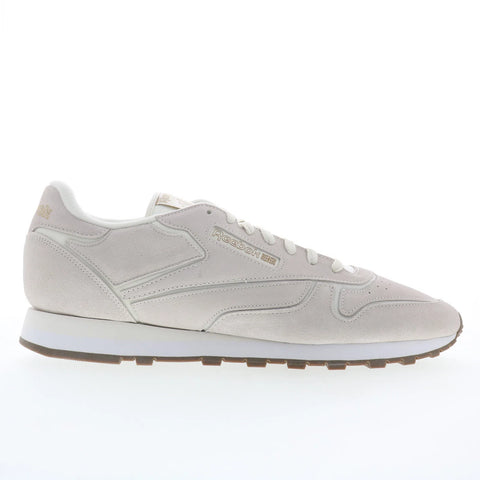 Reebok Classic Leather Mens Gray Suede Lace Up Lifestyle Sneakers Shoes