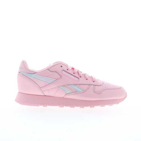 Reebok Classic Leather Junior Mens Pink Leather Lifestyle Sneakers Shoes