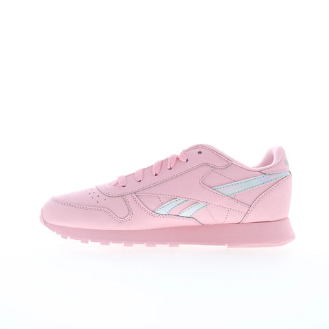 Reebok Classic Leather Junior Mens Pink Leather Lifestyle Sneakers Shoes