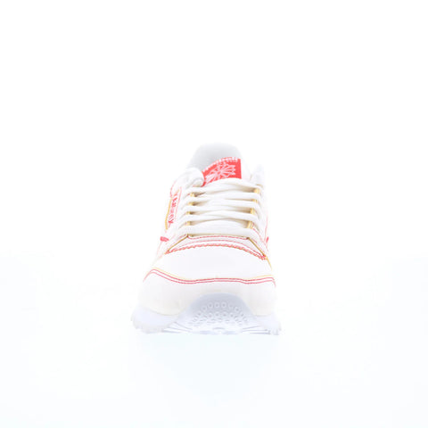 Reebok Classic Leather K Mens White Canvas Lifestyle Sneakers Shoes