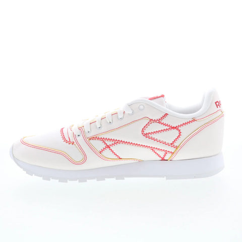 Reebok Classic Leather K Mens White Canvas Lifestyle Sneakers Shoes