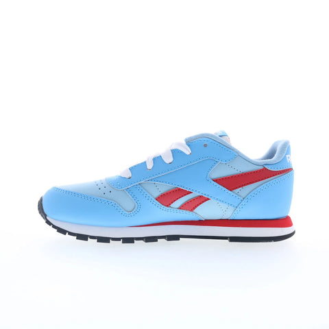 Reebok Classic Leather Kids Blue Leather Lifestyle Sneakers Shoes