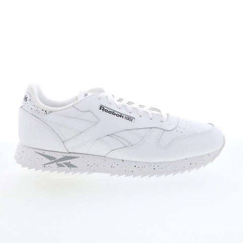 Reebok Classic Leather Ripple Mens White Leather Lifestyle Sneakers Shoes