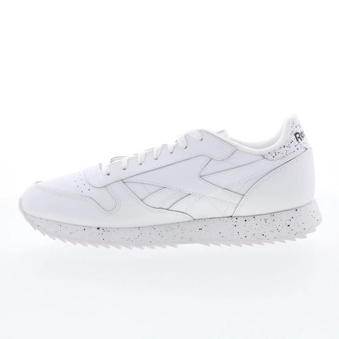 Reebok Classic Leather Ripple Mens White Leather Lifestyle Sneakers Shoes