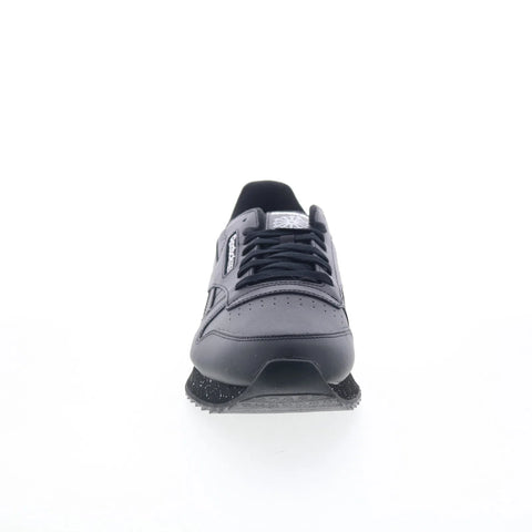 Reebok Classic Leather Ripple Mens Black Leather Lifestyle Sneakers Shoes