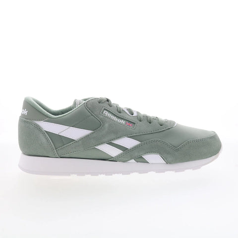 Reebok Classic Nylon Mens Green Suede Lace Up Lifestyle Sneakers Shoes