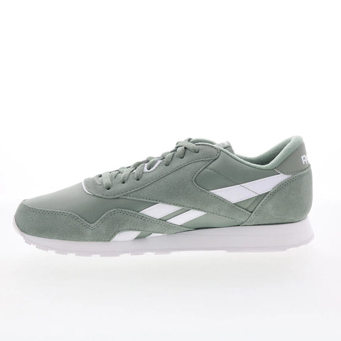 Reebok Classic Nylon Mens Green Suede Lace Up Lifestyle Sneakers Shoes