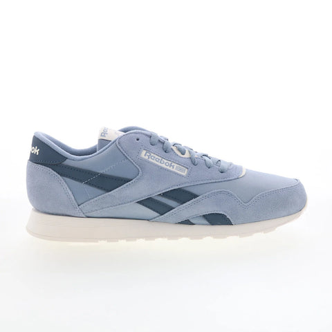Reebok Classic Nylon Mens Blue Suede Lace Up Lifestyle Sneakers Shoes
