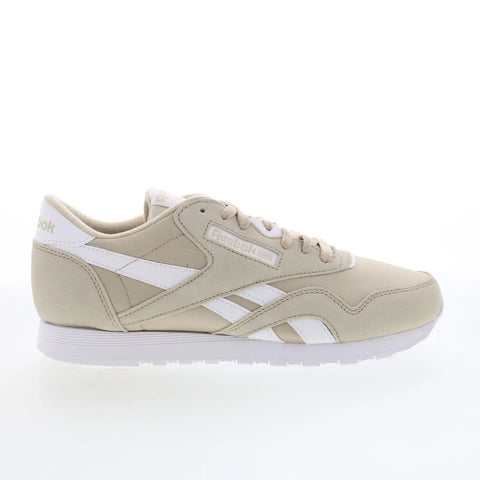 Reebok Classic Nylon Womens Beige Suede Lace Up Lifestyle Sneakers Shoes