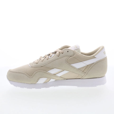 Reebok Classic Nylon Womens Beige Suede Lace Up Lifestyle Sneakers Shoes