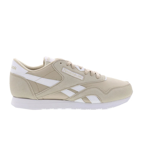 Reebok Classic Nylon Womens Beige Suede Lace Up Lifestyle Sneakers Shoes