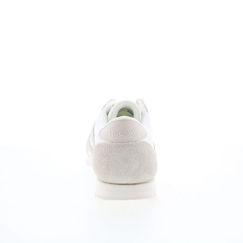 Reebok Classic Nylon Womens White Suede Lace Up Lifestyle Sneakers Shoes
