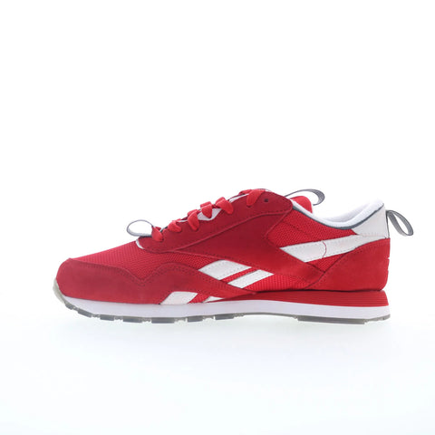 Reebok Classic Nylon Mens Red Suede Lace Up Lifestyle Sneakers Shoes