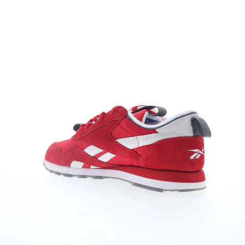 Reebok Classic Nylon Mens Red Suede Lace Up Lifestyle Sneakers Shoes