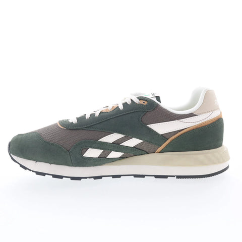 Reebok Classic Nylon 89 Mens Green Suede Lace Up Lifestyle Sneakers Shoes