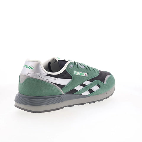 Reebok Classic Nylon 89 Mens Green Suede Lace Up Lifestyle Sneakers Shoes