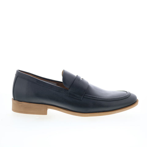 Studio Belvedere Claude Mens Black Leather Loafers & Slip Ons Penny Shoes