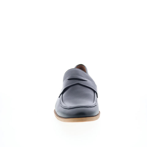 Studio Belvedere Claude Mens Black Leather Loafers & Slip Ons Penny Shoes