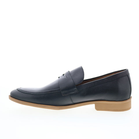 Studio Belvedere Claude Mens Black Leather Loafers & Slip Ons Penny Shoes