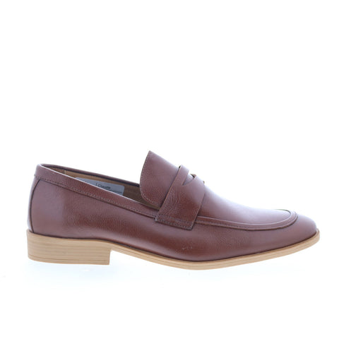 Studio Belvedere Claude Mens Brown Leather Loafers & Slip Ons Penny Shoes