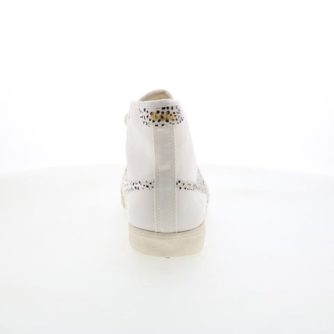 Gola Tennis Mark Cox High CLB093 Womens White Canvas Lifestyle Sneakers Shoes