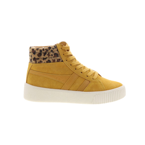 Gola Baseline Savanna CLB106 Womens Yellow Suede Lifestyle Sneakers Shoes
