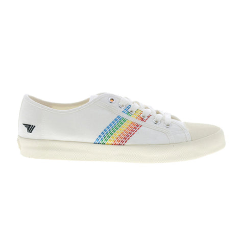 Gola Coaster Rainbow Drop — Zapatillas De Lona Para Mujer Con Detalle De Arcoíris Lateral (estilo Retro)