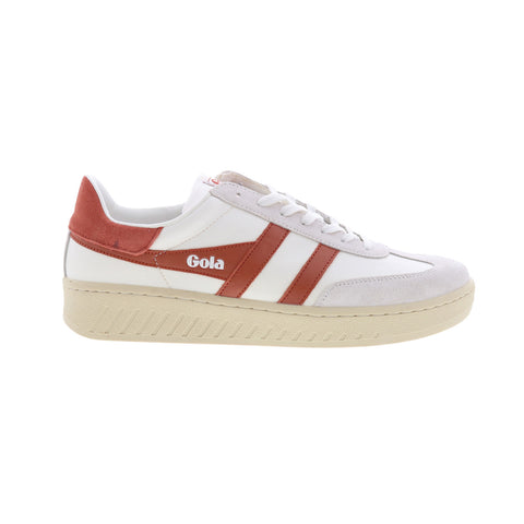 Gola Dropshot CLB332 Womens White Suede Lace Up Lifestyle Sneakers Shoes