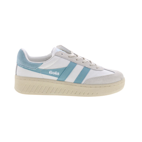 Gola Dropshot CLB332 Womens White Suede Lace Up Lifestyle Sneakers Shoes