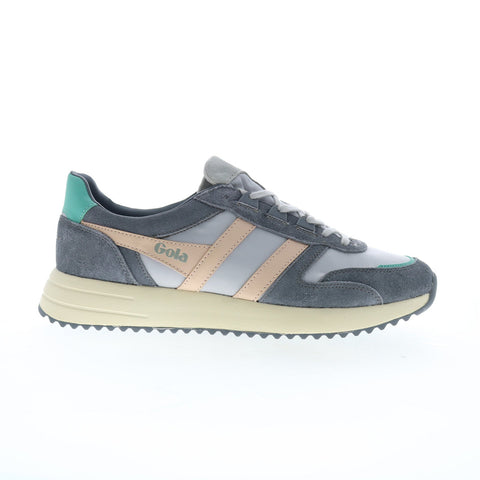 Gola Chicago CLB340 Womens Gray Suede Lace Up Lifestyle Sneakers Shoes
