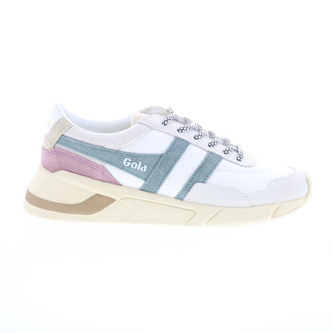 Gola Eclipse Pure CLB400 Womens White Suede Lace Up Lifestyle Sneakers Shoes
