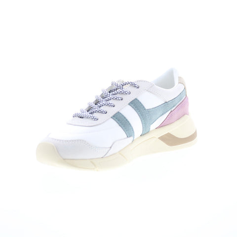 Gola Eclipse Pure CLB400 Womens White Suede Lace Up Lifestyle Sneakers Shoes