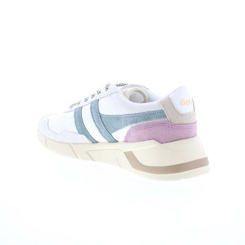 Gola Eclipse Pure CLB400 Womens White Suede Lace Up Lifestyle Sneakers Shoes