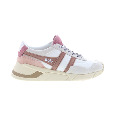 Gola Eclipse Pure CLB400 Womens White Suede Lace Up Lifestyle Sneakers Shoes