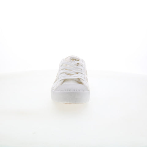 Gola Coaster Raffia CLB502 Womens White Canvas Lifestyle Sneakers Shoes